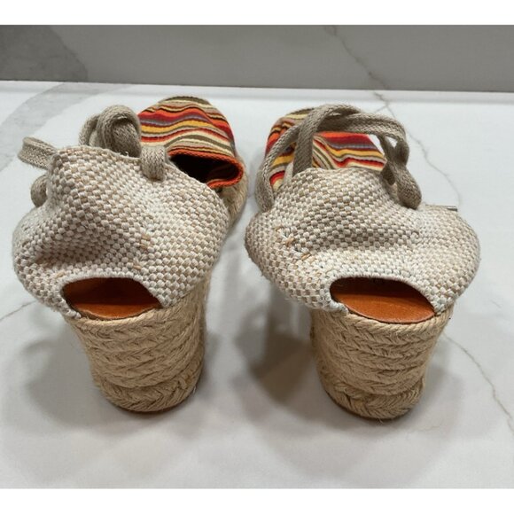 Andre Assous Colorful Striped Wedge Ankle Tie Espadrilles Size 9.5 Women’s - Picture 3 of 6